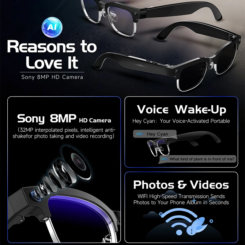 W630 HeyCyan AI Voice Wake-Up  - Smart Glasses Lens ulasan dan harga